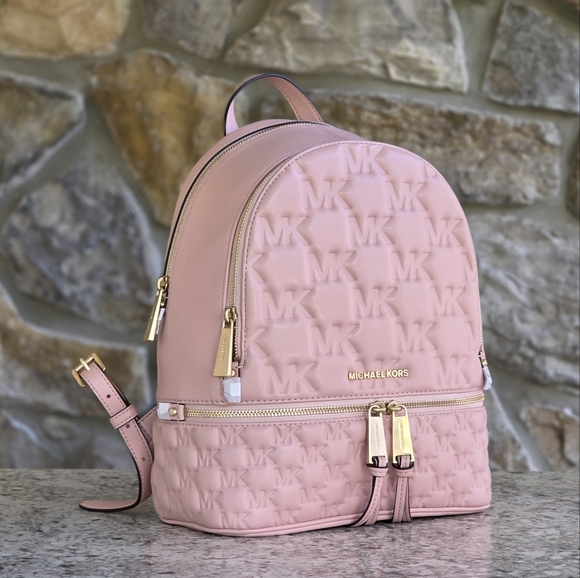 Michael Kors Handbags - Michael Kors Rhea Medium Pink Backpack